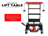 Motorcycle Scissor Lift Stand w/ castors 136KG Motorbike Working Bench Jack V379-MOTOSCRLIF