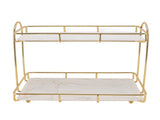 2 Tier Cosmetic Storage Shelf Large Capacity Waterproof Gold Metal Storage Shelf Rack for Bathroom V1294-YM0523-3112220030711