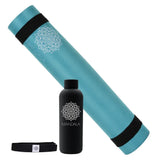 Mandala Yoga Mat Premium Bundle, Includes Yoga Mat 188cm H x 61cm W, Yoga Strap & Steel Hydration V398-MA-494TL