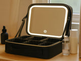 Portable Makeup Case with LED Light Mirror Travel Cosmetic Bag Organiser Adjustable Dividers Large V888-ELOSUNG38604