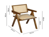 Levede 8x Walnut Wicker Armchair Dining Chair CH1101-WAX8