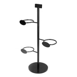 Cup Holder 3 Holes Black Appearance Iron Material Simple Stylish Cup Display Stand for Party V1294-YM0523-3117220076011
