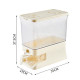 Transparent Cream White Smart Kitchen Rice Dispenser - Automatic Press-Style Rice Storage Bin V888-ELOSUNG18345