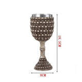 Resin Rivet Texture Wine Goblet 2 PCS, Embossed Surface Cup, Decor Bar Drinkware With Stainless V1221-XM-LB4256-ZS107