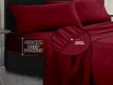 Laura Hill Luxury Living 4pc 1000 Thread Count Cotton Rich Queen Bed Sheet Set Gift Pack Burgun CVC-10QS-BGY