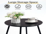 Outdoor Metal Side Table Rust-Resistant Patio Small Round End Table, Accent Coffee Table for V1338-WAK0050