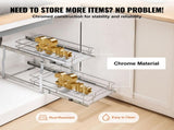 12"Wx21"Dx15"H Pull Out Cabinet Organizer, Heavy Duty Slide Out Pantry Shelves, Steel Roll Out V952-FZSLLDGGEC12VMAA1V0