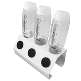 Soda Bottle Drainer Tabletop 3 Holes Bottles Draining Rack with Pad for Kitchen Dining RoomWhite V1294-YM0718-3118200243611