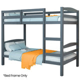 KINGSTON SLUMBER Single Bunk Bed Frame, Solid Pine 2-in-1 Modular Design, Converts to 2 Single Beds, V219-BEDBFSKS14GA