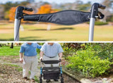 Alston 2 In 1 Foldable X-Fold Mobility Walker Rollator Chair Aid 8 Inch Wheel Max Load 136KG with V985-MOBILITYWALKER