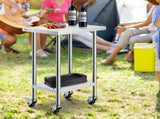 Stainless Steel Work Table 24 x 18 x 38 Inch, with 4 Wheels, 3 Adjustable Height Levels, Heavy Duty V952-CFBXGGZTLCDJ3QDV2V0