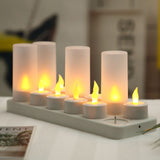 LED Candles Light Rechargeable Lifelike Decorative Electronic Candles for Party Wedding Living Room V1294-YM0715-3115220043511