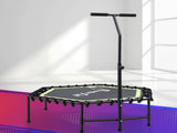 Everfit 48inch Hexagon Fitness Trampoline Rebounder Adjustable Handrail Green TRAMPO-C-MINI48-H-GNBK