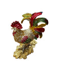 ROOSTER TRINKET JEWELLERY BOX Figurine Home Decor Ornament Chicken Jewelled V563-BR-ROOSTERTRI-JEWLBOX