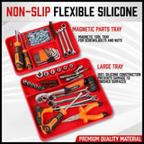Set of 2 Non-Slip Flexible Silicone Tool Organizer Trays with Magnetic Parts Holder V888-ELOSUNG25745