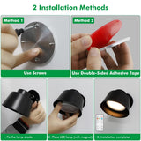 Night Light Wireless Wall Light Indoor LED 2 Pack,Battery Operated Wall Lights Rechargeable Lamp V1171-CB-WL-MINI-B2-CCT-USB