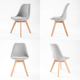 4X Retro Dining Cafe Chair Padded Seat GREY V274-FT-J900B-GY4