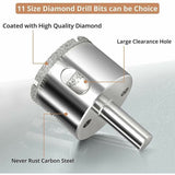11 Pcs Diamond Saw, Adjustable Punch Locator Tile Saw with Diamond Coated Drill Bits V1237-ZY-715-376