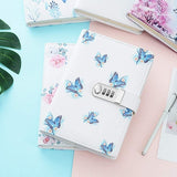 A5 Creative Password Journal with Lock, PU Leather Diary with Combination Lock Password Diary for V1188-MA05-874