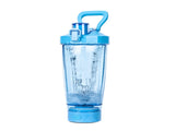 Blue Portable Electric Shaker Bottle without LED Light, 550ml Sports Protein Mixer Cup for Gym and V888-ELOSUNG13389