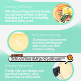 Giorno Felice IH Griddle Pan 34cm Round Ceramic Non-Stick Camping Korean Stew V274-HA-TS-GRID34-YE
