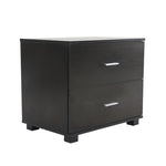 Bedside Table Side Storage Cabinet Nightstand Bedroom 2 Drawer Legs ETTA BLACK V274-FT-BEDT-2DD08-BK