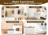 Toilet Paper Storage Basket with Lid, Holds 9-12 RollsBeige V1188-MS-525-002