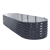 2x Green Fingers Raised Garden Bed 320X80X42cm Oval Planter Box Container Galvanised GARDEN-OVAL-3208042X2