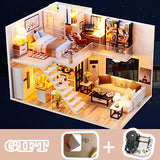 Dollhouse Miniature with Furniture Kit Plus Dust Proof and Music Movement - M9 V178-13554