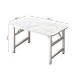 SOGA 2X 120x60x75cm White Foldable Computer Study Table Easy Assembly Desk No Chair COMTABLEF3X2