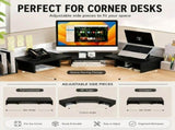 CARLA HOME Dual Monitor Stand Riser, Adjustable Length and Angle, Black V178-36578