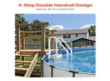 4-Step White Robust Pool Ladder of 2 Handrails for 1219.2-1371.6 mm Pools V952-DXYCTLTSFSSLMT8OVV0