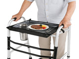 Walker Tray for Folding Walker, Detachable Cloth Table with Cup Holder, Waterproof Surface & V1192-AZ-W-18319