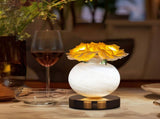 Champagne Dreamy Rose Planet Lamp Night Light - Elegant 21cm USB-Charged 3-Color Touch Dimming Decor V888-ELOSUNG21555