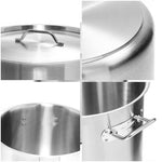 SOGA Dual Burners Cooktop Stove, 14L and 17L Stainless Steel Stockpot Top Grade Stock Pot ECOOKTDBL-STOCKPOT28CM-STOCKPOT14L