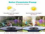 2X Bird Bath Fountain Pump, Upgrade 3.5W Fountain with 6 Nozzle, Free Standing Floating V1369-AZ3-W-12780