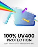 OutdoorMaster Hawk II Polarized Sports Sunglasses for Men Women, TAC 100% UV400 Protection TR90 XFOM-CG-BKK75-WHBL