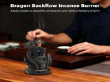 Ceramic Dragon Backflow Incense Burner, Waterfall Incense, Fantasy Dragon Castle Aromatherapy V1369-AZ3-W-08802