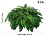 Artificial Boston Fern Large - Extra Realistic UV Resistant Fern Bush for Outdoors & Indoors - for V1366-AZ2-W-16521