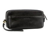 Pierre Cardin Mens Italian Leather Organizer Bag Toiletry Travel - Black V563-PC3619-BLACK