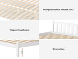 Artiss Bed Frame King Single Size Wooden Platform with 2 Storage Drawers White WBED-G-001KS-WH-DRAW