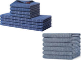 Homaxy Set of 8 Bulk Cotton Terry Kitchen Towels Set, 12 x 12 13 x 28 Inches, Checkered Designed V1258-DP02-F-171