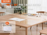 Plastic Table Cover, 48 x 48 Inch 1.5 mm Thick Clear Table Protector, Square PVC Desk Mat, V952-ZFXPVCZB48X40K46AV0