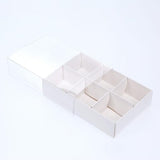 100 Pack of White Card Chocolate Sweet Soap Product Retail Gift Box - 6 Bay Compartments - Clear V382-100CHOC6BAY