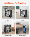 VEVOR Rolling Library Book Cart, 150 kg Capacity, 97 x 51.5 x 122.5 cm Library Cart, Double Sided V952-WXTSGTCH330LMU071001V0