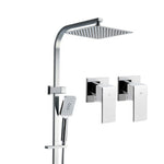 Cefito 10'' Rain Shower Head Set Handheld Square High Pressure Twins Tap Chrome SHOWER-B2-SQ-10-SI-TAP