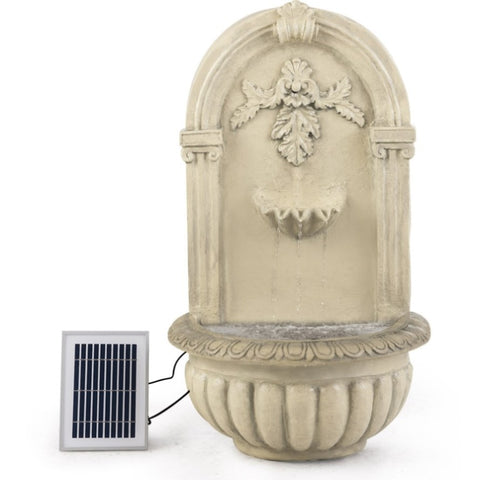 PROTEGE Solar Fountain Water Feature Pump Outdoor Wall Mount Classic with LED Lights V219-PMPFPKPROAC2G