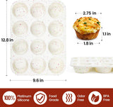 Silicone Jumbo Muffin Pan 6 Cups & Silicone Muffin Pan Regular Size 12 Cups V1258-DP02-C-32