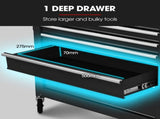 BULLET Pro 7 Drawer Tool Box Cabinet Trolley Storage, Toolbox Garage Organiser Set, Black V219-TOLCABBU17KA