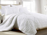 Jenny Mclean Bobby Ruffle White 3 Piece Coverlet Set Super King V442-RAN-COVERLET-BOBBYRUFFLE-WHITE-SK